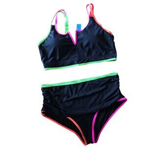 NWT Yonique plus size retro look bikini sz 20W